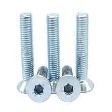 M14*42.5mm Gr 8.8 Galvanized Steel Hexagon Socket CSK Head Machine Screw DIN7991